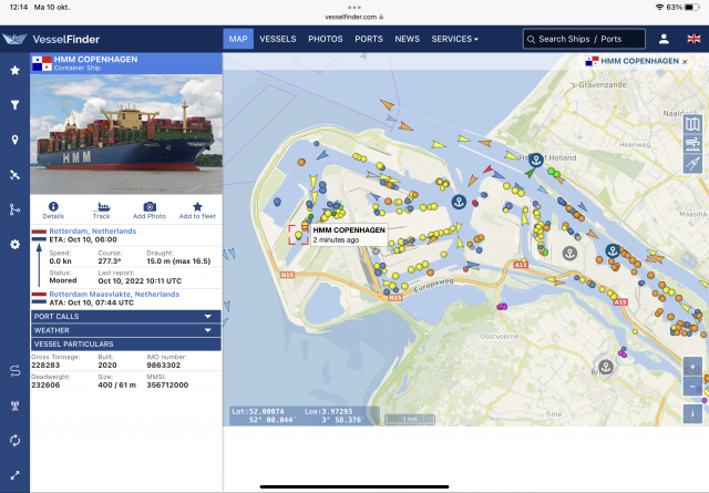 Screenshot Vesselfinder