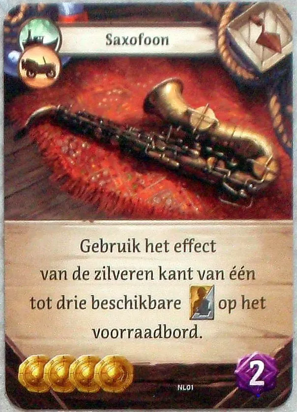 De Verdwenen Ruïnes van Arnak: Saxofoon promokaart